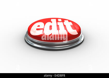Edit on digitally generated red push button Stock Photo - Alamy