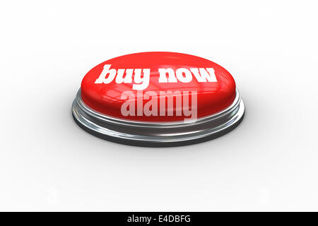 Buy now on digitally generated red push button Stock Photo