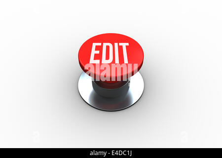 Edit on digitally generated red push button Stock Photo - Alamy