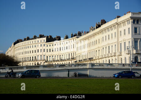 Regency architecture apartment buildings on the seafront at Hove. Brighton. East Sussex. England Stock Photo