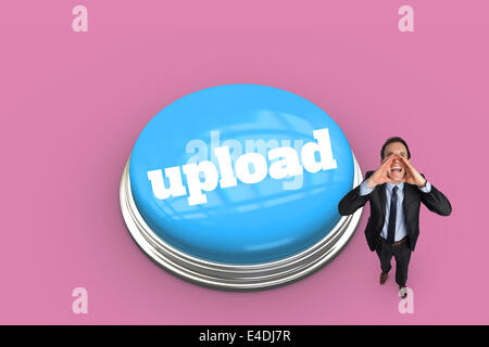 Upload against pink vignette Stock Photo