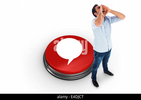 Composite image of shouting casual man standing Stock Photo