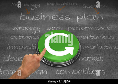 Composite image of hand pointing Stock Photo