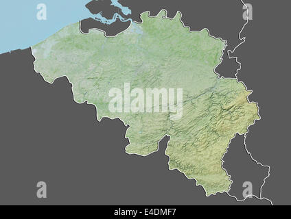 Belgium Relief Map With Border And Mask E4dmf7 