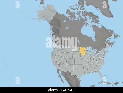 State of Minnesota, United States, Relief Map Stock Photo