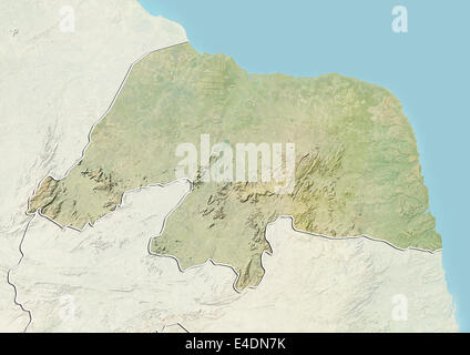 State of Rio Grande do Norte, Brazil, Relief Map Stock Photo