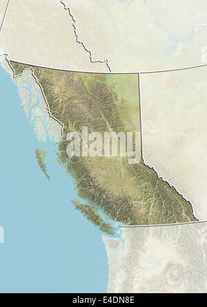 Province Of British Columbia, Canada, Relief Map Stock Photo - Alamy