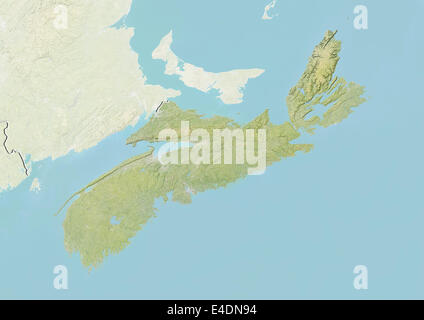 Province of Nova Scotia, Canada, Relief Map Stock Photo