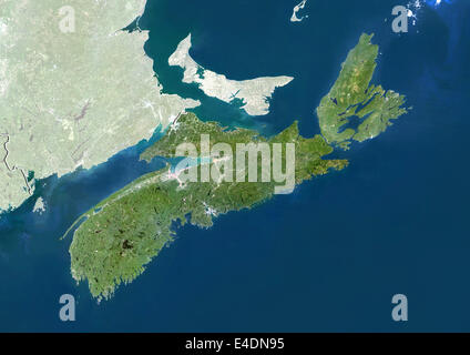 Province of Nova Scotia, Canada, True Colour Satellite Image Stock Photo