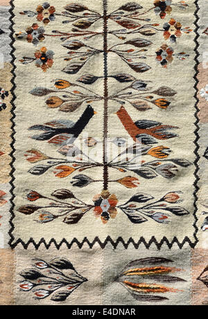 Romanian traditional carpet, with colored design Stock Photo