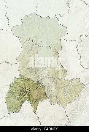 Departement of Cantal, France, Relief Map Stock Photo