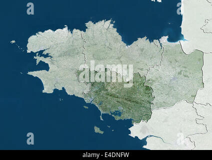 Departement of Morbihan, France, Relief Map Stock Photo - Alamy