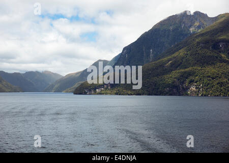 Patches of sun in Doubtful Sound Stock Photo