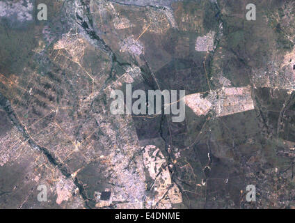 Saltpan Meteor Impact Crater, Pretoria, South Africa, True Colour Satellite Image. True colour satellite image of Saltpan impact Stock Photo