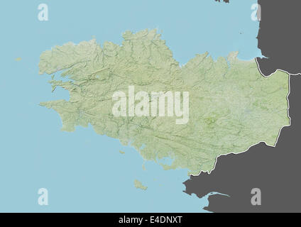 Region of Brittany, France, Relief Map Stock Photo - Alamy