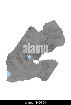 Djibouti, Relief Map Stock Photo