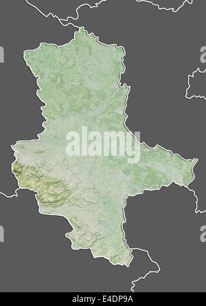 State of Saxony-Anhalt, Germany, Relief Map Stock Photo