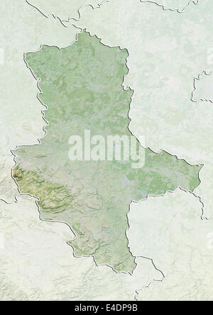 State of Saxony-Anhalt, Germany, Relief Map Stock Photo