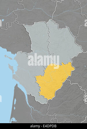 Departement of Charente, France, Relief Map Stock Photo - Alamy
