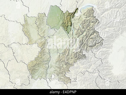 Departement of Ain, France, Relief Map Stock Photo