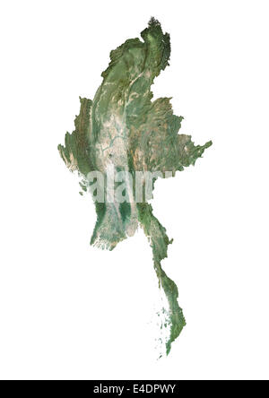 Myanmar, Satellite Image Stock Photo