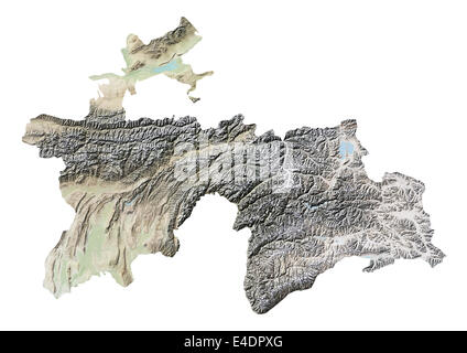 Tajikistan, Relief Map Stock Photo