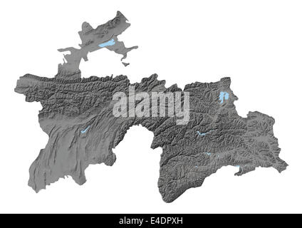 Tajikistan, Relief Map Stock Photo