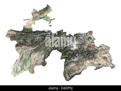 Tajikistan, Satellite Image Stock Photo