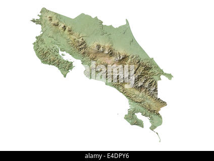 Costa Rica, Relief Map With Border and Mask Stock Photo - Alamy