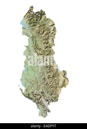 Albania, Relief Map Stock Photo