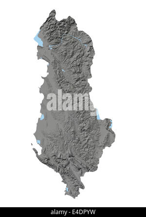 Albania, Relief Map Stock Photo