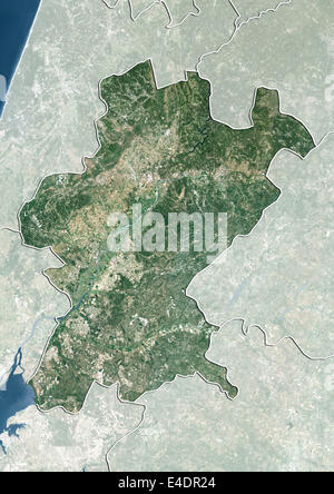 District of Santarem, Portugal, True Colour Satellite Image Stock Photo