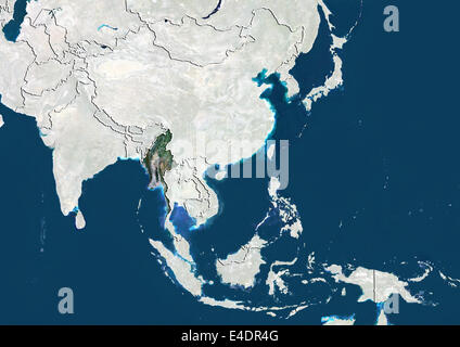 Myanmar, Satellite Image Stock Photo