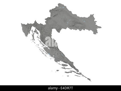 Croatia, Relief Map Stock Photo - Alamy