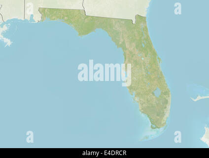 State of Florida, United States, Relief Map Stock Photo