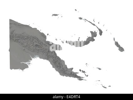 Papua New Guinea, Relief Map Stock Photo