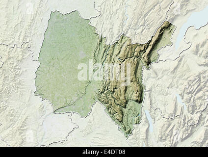 Departement of Ain, France, Relief Map Stock Photo