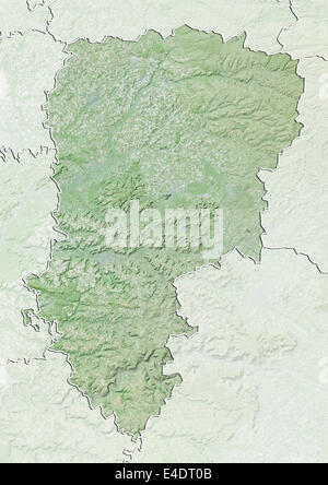 Departement of Aisne, France, Relief Map Stock Photo