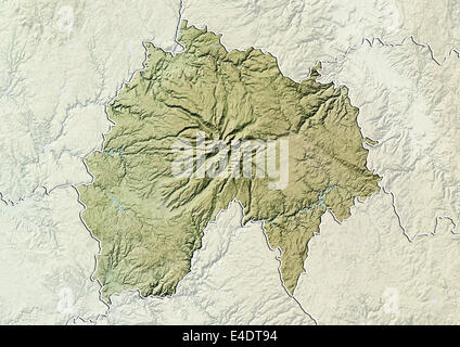 Departement of Cantal, France, Relief Map Stock Photo