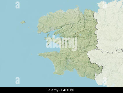 Departement of Finistere, France, Relief Map Stock Photo - Alamy