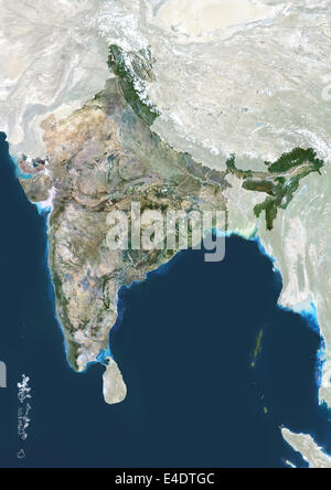 Sri Lanka, Asia, True Colour Satellite Image. Satellite view of Sri ...