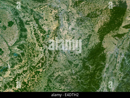 Lorraine Region, France, True Colour Satellite Image. Lorraine region, France, true colour satellite image. This image was compi Stock Photo