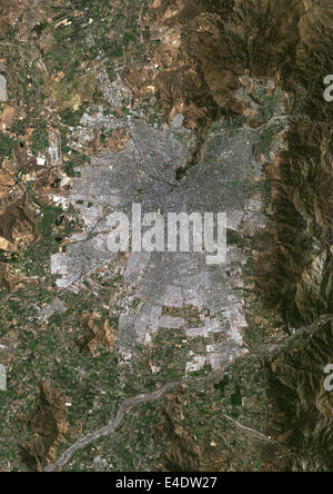 Santiago, Chile, True Colour Satellite Image. Santiago, Chile. True colour satellite image of Santiago, capital city of Chile. I Stock Photo