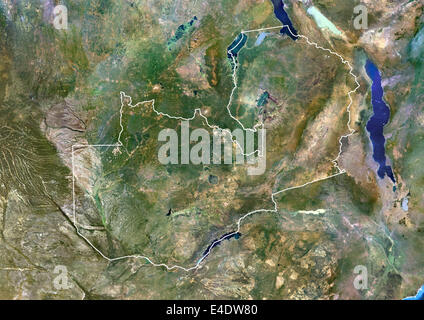 Colour satellite image of Lusaka, Zambia. Image taken on August 26 ...