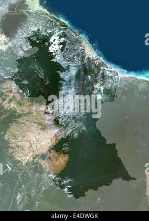 Guyana, South America, True Colour Satellite Image With Mask. Satellite view of Guyana (with mask). This image was compiled from Stock Photo