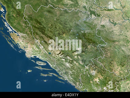 Colour satellite image of Sarajevo, Bosnia and Herzegovina. Image taken ...