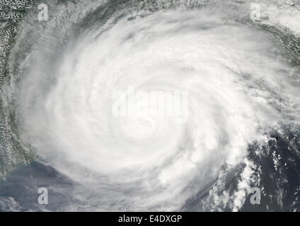 Hurricane Gustav, Louisiana, Us, In 2008, True Colour Satellite Image. Hurricane Gustav on 1st September 2008 over the coast of Stock Photo