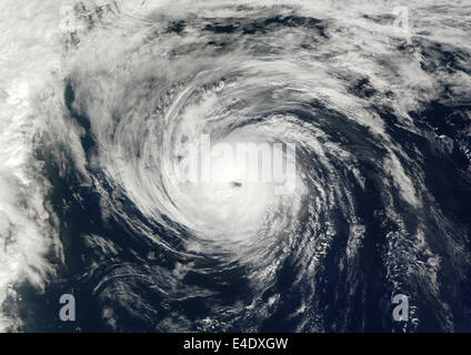 Hurricane Humberto, Atlantic Ocean, In 2001, True Colour Satellite Image. Hurricane Humberto on 26 September 2001 over the Atlan Stock Photo