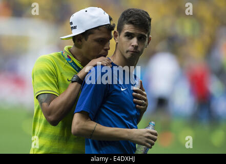 Belo Horizonte, Brazil. 8th July, 2014.  Oscar in semifinal match between Brazil and Germany, played at Mineirao stadium, 08 July 2014, correspondind to the 2014 World Cup. Photo: Urbanandsport/Nurphoto. Credit:  Urbanandsport/NurPhoto/ZUMA Wire/Alamy Live News Stock Photo