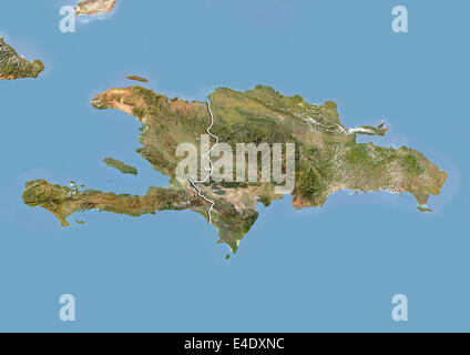 Satellite view of Haiti and The Dominican Republic. This image was ...